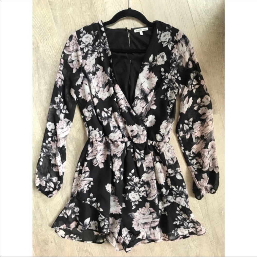 Floral Print Wrap Romper